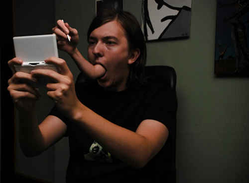 Playing Nintendo DS